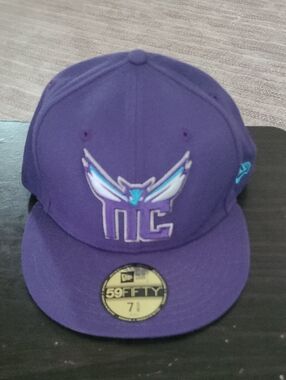 New Era Purple Charlotte Hornets NC Fitted Cap with Teal Accent